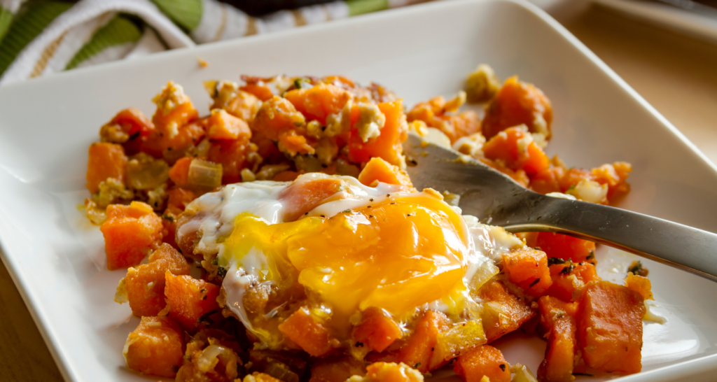 Sweet Potato Hash with Eggs
