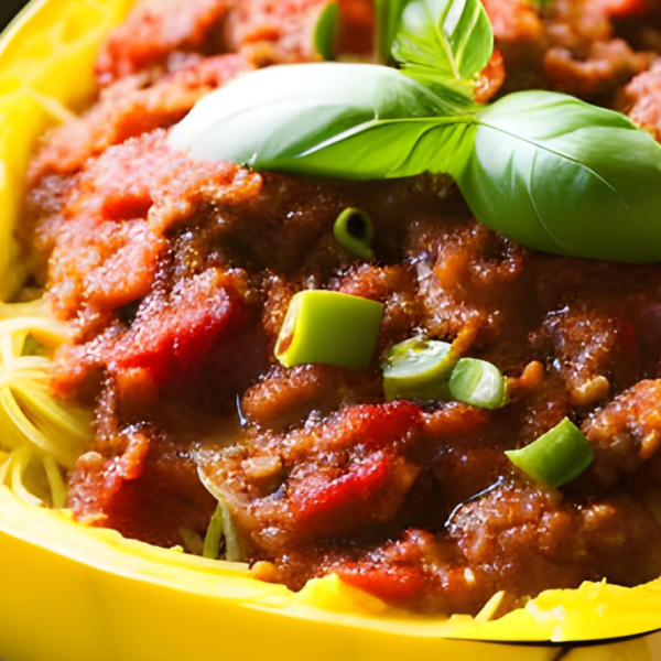 Spaghetti Squash with Meat Sauce